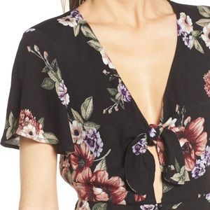 Soprano button down tie front maxi dress